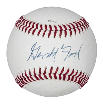 Gerald Ford Single Signed Baseball (Beckett)